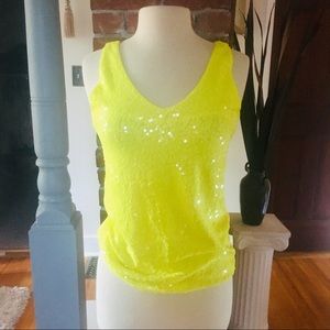 J. Crew Yellow Sequin Tank Size S